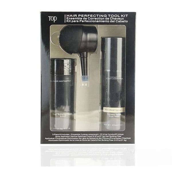 Produkte Box-Paket: 27,5 g Keratin-Haaraufbaufaser-Pulver + Spray-Applikator + 118 ml FiberHold-Spray-Haarperfektionierungs-Werkzeugset