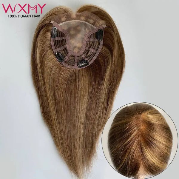 Toppers Liquidação Mono Topper com Renda Suíça Frontclips Cabelo Humano Topper para Mulheres Cutícula Chinesa Natural Linha Fina Perucas Judaicas