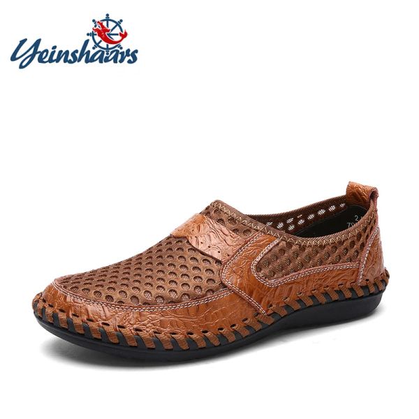 Sapatos yeinshaars sapatos casuais homens de verão calçados de malha respirável moda moda macho masculino mocassins ao ar livre mocassins confortáveis mocassins de tênis