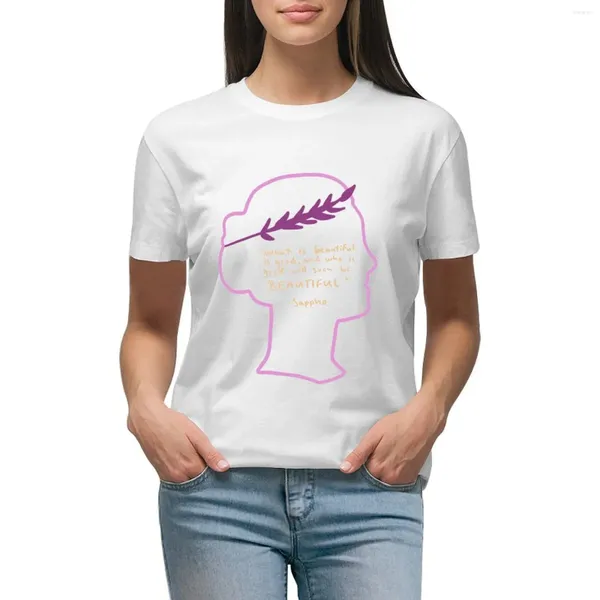 Polos femininos Sappho busto camiseta engraçada roupas kawaii de grandes dimensões para mulheres