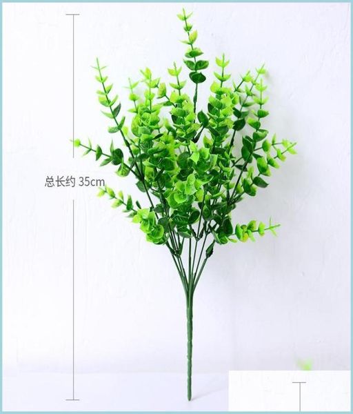 Flores decorativas grinaldas de flores decorativas 24 Pacote de vegetação artificial Plantas ao ar livre plástico arbustos de madeira de plástico caules para fazenda em casa27888873