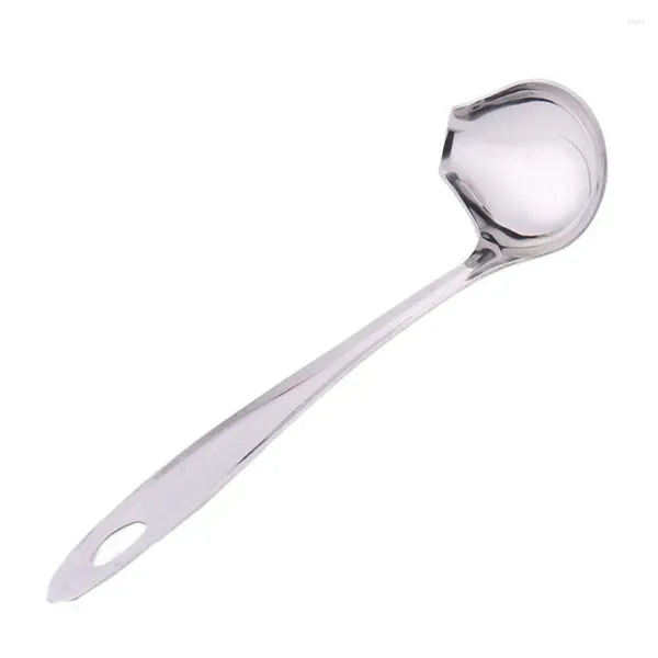 Cucchiai da appendere utensili da cucina manico lungo stoviglie mestolo da cucina mestolo cucchiaio a forma di bocca d'anatra in acciaio inossidabile