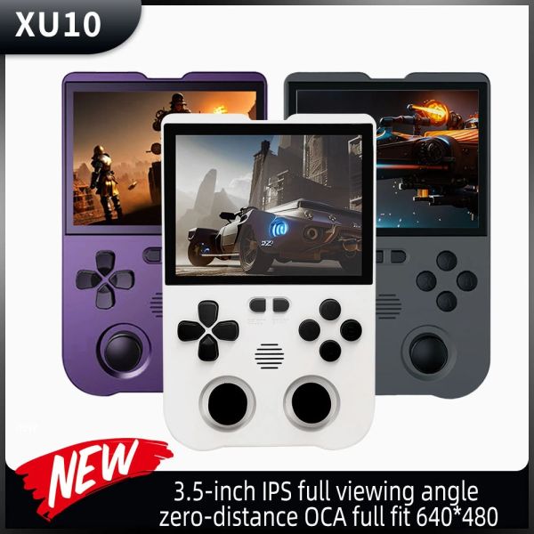 Jogadores 3,5 polegadas IPS Screen Mini Portable Game Console XU10 Retro Handheld Game Player 64GB 10000 Jogos Grátis para PSP / PS1 / MAME Boy Gift