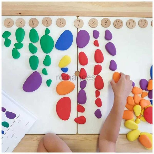 Classificação de aninhamento empilhamento brinquedos crianças montessori arco-íris seixo colorido empilhado pedra brinquedos criativos infantil aprendizagem educação sensorial 24323