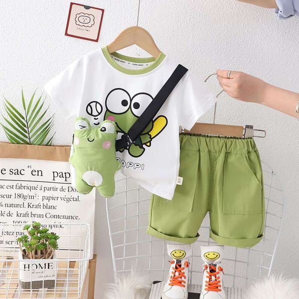 2024 neue kinder Modische Jungen Cartoon Kurzarm Baby Sport Shorts Sommer Zwei Stück Set