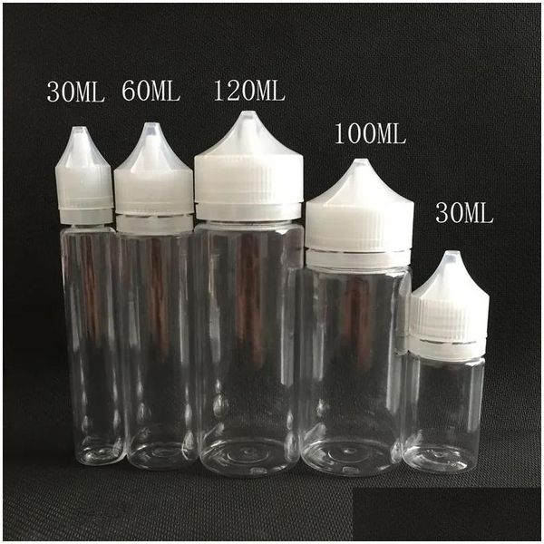 Verpackungsflaschen Classic Chubby Bottle Pen Pet Kunststoff 10 ml 15 ml 30 ml 50 ml 60 ml 100 ml 120 ml mit CRC Tamper Evident Caps Drop Deliv Ot0Da