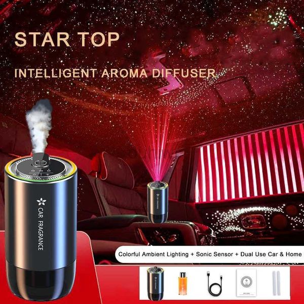 Purificador de ar para carro, purificador de ar para automóvel, lâmpada led, projetor estrela, perfume doméstico, purificador de ar para automóvel, aromaterapia, acessórios para automóveis 24323