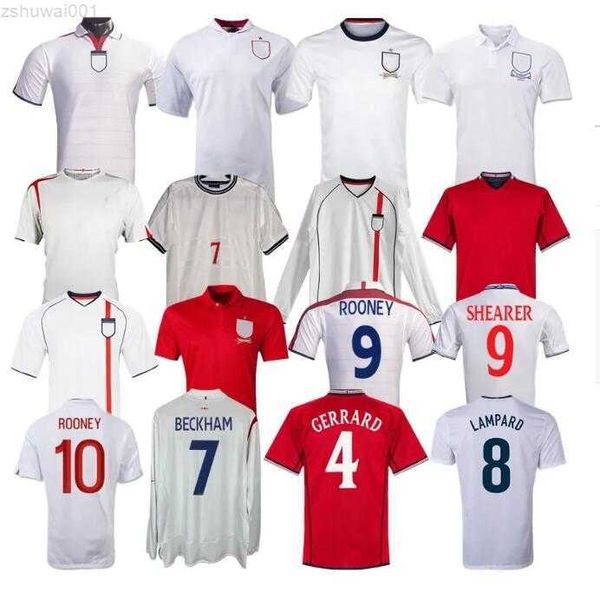 2000 20002 2004 retro camisas de futebol 2003 2005 2007 2006 2008 2010 2012 2013 Gerrard Lampard Rooney Owen Terry Inglaterra clássico vintage futebol B66F