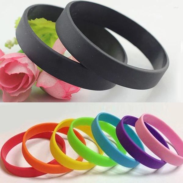 Pulseira de borracha de silicone mulheres homens moda pulseira esportiva pulseira elástica faixa de pulso flexível esportes casuais