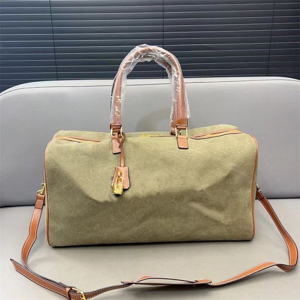 Tasarımcı Seyahat Çantası Lüks Duffel Bag Erkekler Çanta Büyük Kapasiteli Bagaj Çantaları Tuval Büyük Çantalar Unisex Çıkarılabilir Deri Omuz Kayışı