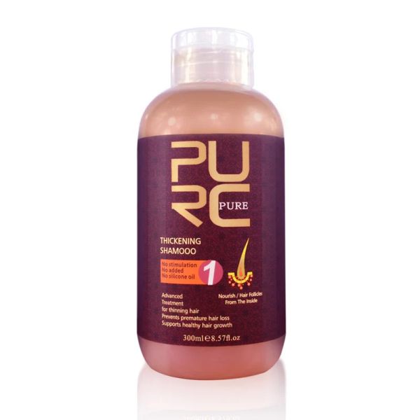 Produtos Purc 300ml Hair Shampoo para crescimento e perda de cabelo impede cabelos prematuros para homens e mulheres