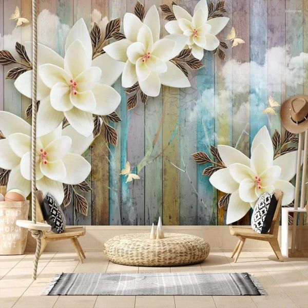 Papéis de parede removível casca e vara aceitar para paredes do quarto floral madeira design contato papéis de parede decoração casa mural