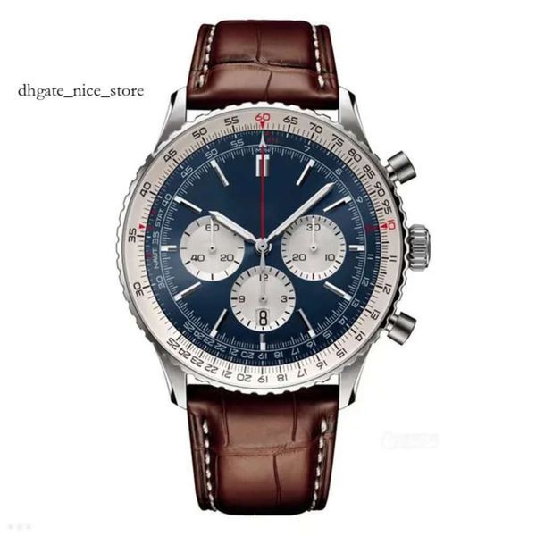 Üst AAA B01 B20 Bretiling Watch Navitimer Kronograf Kuvars Hareket Çelik Sınırlı Mavi Kadran 50. Yıldönümü Sapphire Saatler Paslanmaz kayış Erkekler W 746