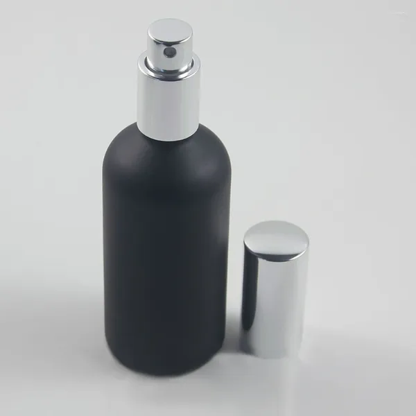 Aufbewahrungsflaschen, Spray-/Lotionsflaschen-Design, Schwarz/Schwarzes Milchglas, 100 ml