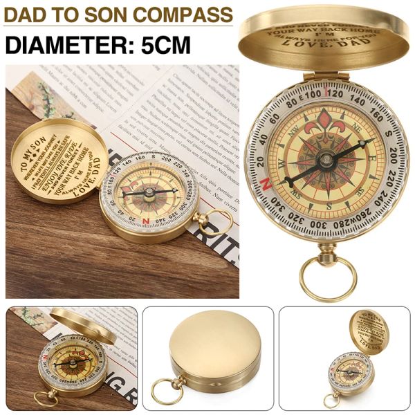 Compass Dad to Sohn Compass Jubiläum Weihnachtsgeschenk zum Wandern Camping Jagd Outdoor Navigation Anweisungen Anweisungen