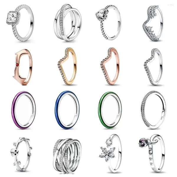 Кольца кластера 2024 925 серебро осьминог сердце подходят европейские бусины Подвески оригинальный браслет для женщин DIY изготовление модных ювелирных изделий