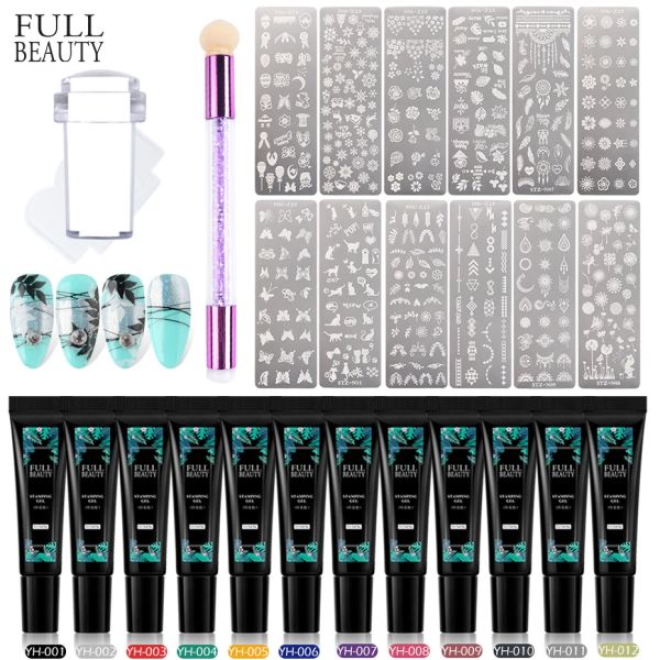 KITS FULL BEAZIA BAGNIA TIMPING GEL GEL SET BAGNI KIT KIT GEL da trasferimento da 8 ml per piastra modello strumenti di decorazione per manicure fai -da -te CH1813