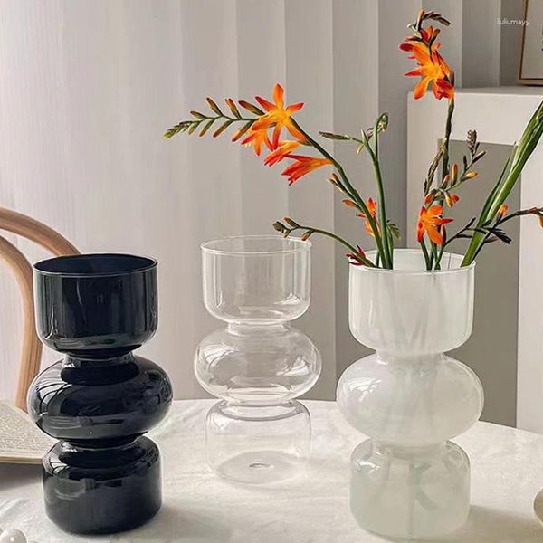 Vazo 9styles geometri cam çiçek sanat hidroponik düzenleme şişesi oturma odası düğün masaüstü dekorasyon konteyneri