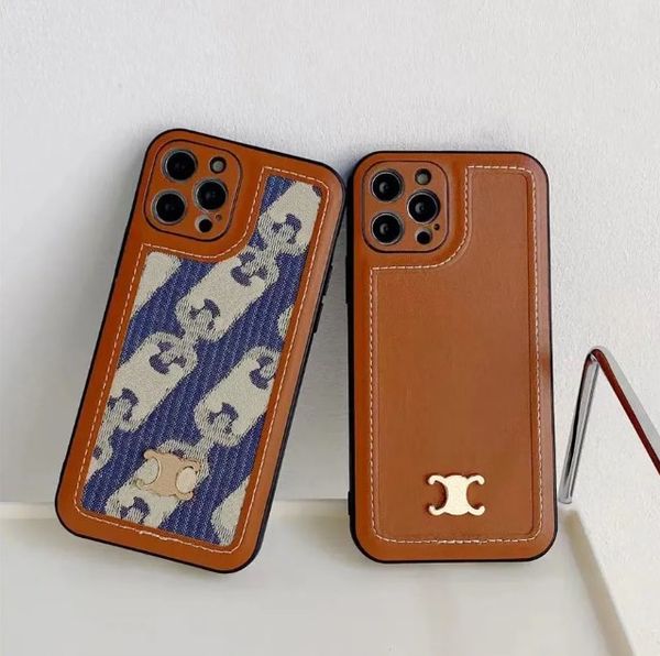 Caso de telefone de designer feminino marca de luxo ce flores homens couro phonecases moda casos à prova de choque para iphone 15 pro max plus 14 13 12 11