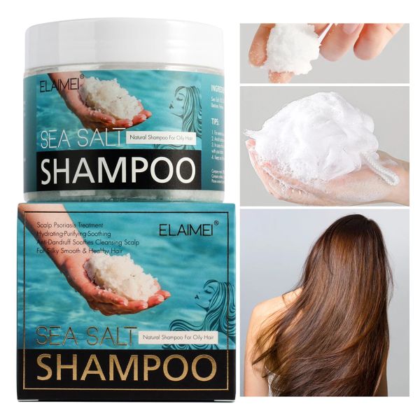 Tratamentos de sal marinho natural shampoo tratamento de cabelo esfrega couro cabeludo esfoliante tratamento beleza cuidados pessoais shampoo condicionador dec889