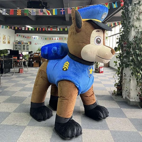 Trajes de mascote 2.6m cão iatable mascote festa de halloween terno de pele natal animal traje peludo cães de patrulha