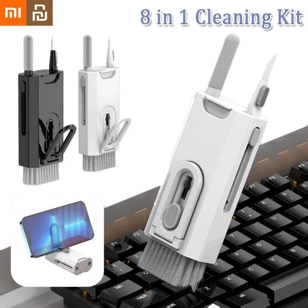 Controle xiaomi youpin kit de escova de limpeza de teclado de computador 8 em 1 kit de limpeza de eletrônicos fone de ouvido keycap caneta de limpeza ferramentas de limpeza