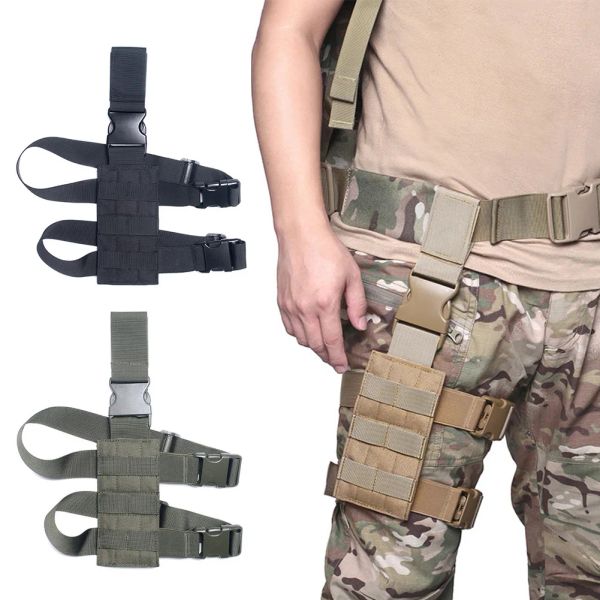 Bolsas Tactical Molle Perd Drop Toigh Top Platform Gun Holster para caçar painel de paintball com tiras Molle ajustáveis