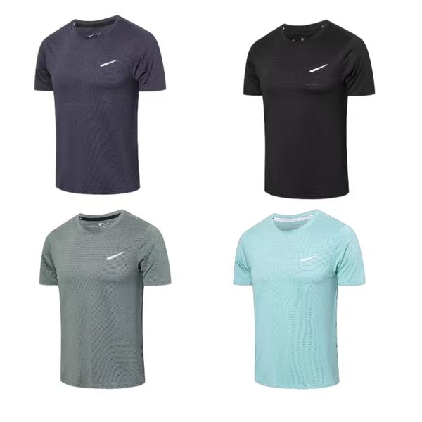 Быстросохнущая мужская модная футболка с короткими рукавами, летний топ, спортивная одежда, топ с короткими рукавами для бега из ледяного шелка для фитнеса