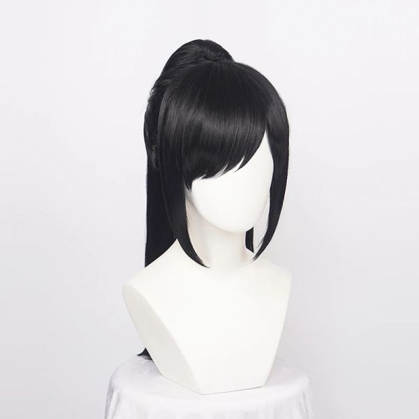 Perücken ccutoo schwarze synthetische dororo hyakkimaru cosplay cip chip abnehmbar ponytail osamu zuzuka + wig cap