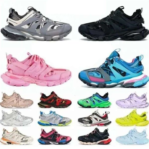 2023 Sapatos Casuais Triple S Track 3.0 Transparente Nitrogênio Cristal Outsole Running Shoes Womens Trainers Preto Branco Verde Tamanho 35-45