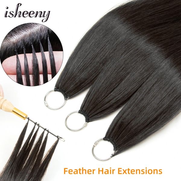 Extensões de cabelo humano isheeny penas 16 