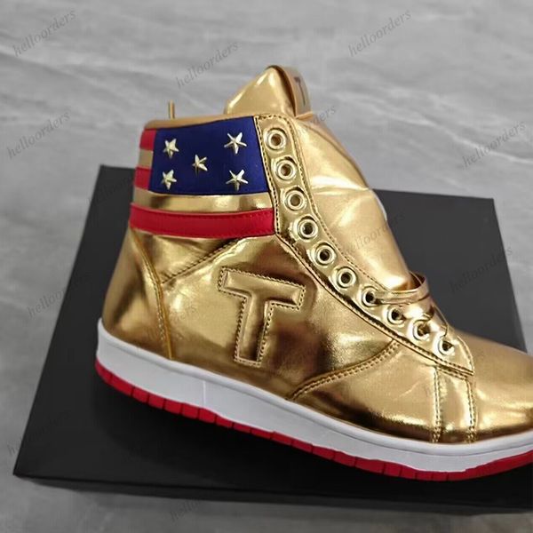 T Trump tênis The Never Surrender High Top Sneaker Mens Basketball Shoes Women Sports Sneakers Big Size 47