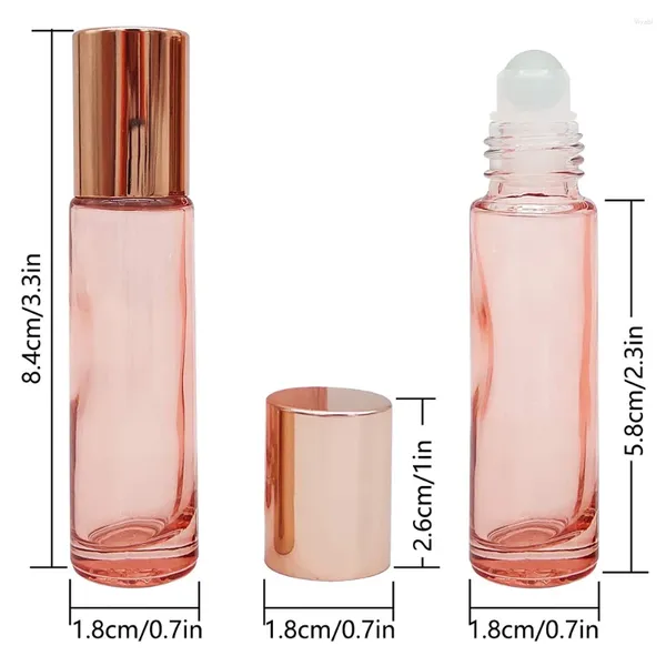 Aufbewahrungsflaschen 10 Stück Glasrollerflasche 5 ml 10 ml leere ätherische Öle mit Kugeln rollen auf Parfüm für Kosmetik