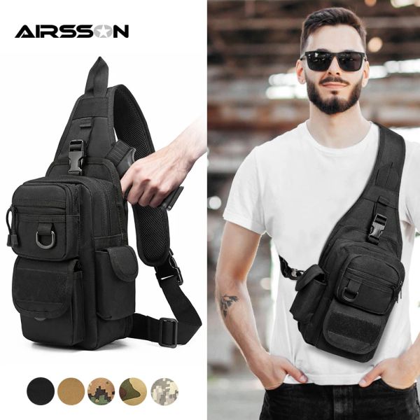 Mochilas Bolsa de ombro tática Pistola escondida Pistola Carry Pous