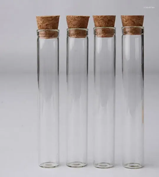 Aufbewahrungsflaschen 500 Stück x 4 ml leere Glasröhrchen mit hölzernen Korkprobenfläschchenbehältern für Displayperlen