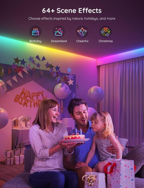 Strip -Leuchten, intelligente LED -Leuchten für Schlafzimmer, Bluetooth -LED -Lichter -App -Steuerung, DIY mehrere Farben auf einer Linie