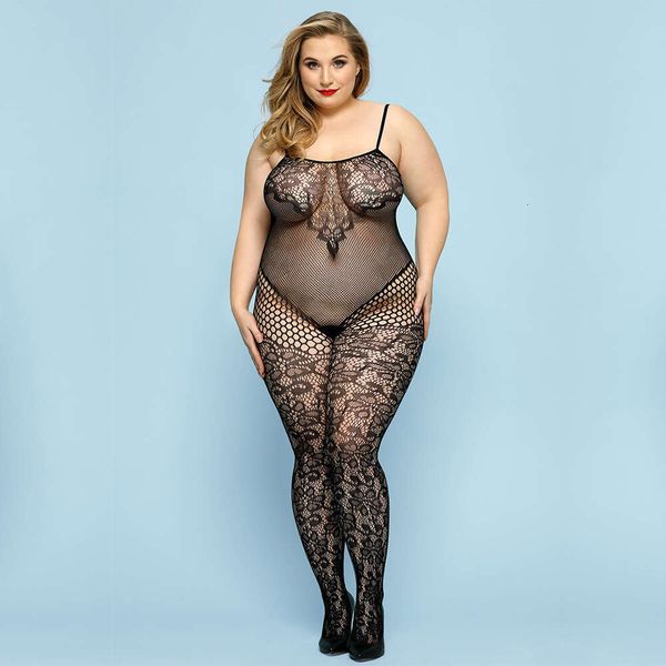 JSY plus size gord mm sexy diversão roupas íntimas uma peça de rede p9 # série 206690