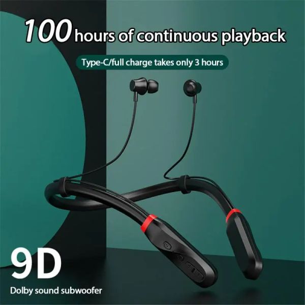 Fones de ouvido sem fio magnético pendurar pescoço de fone de ouvido bluetooth fone de ouvido de fone de ouvido de phones sports esportes para iphone samsung xiaomi