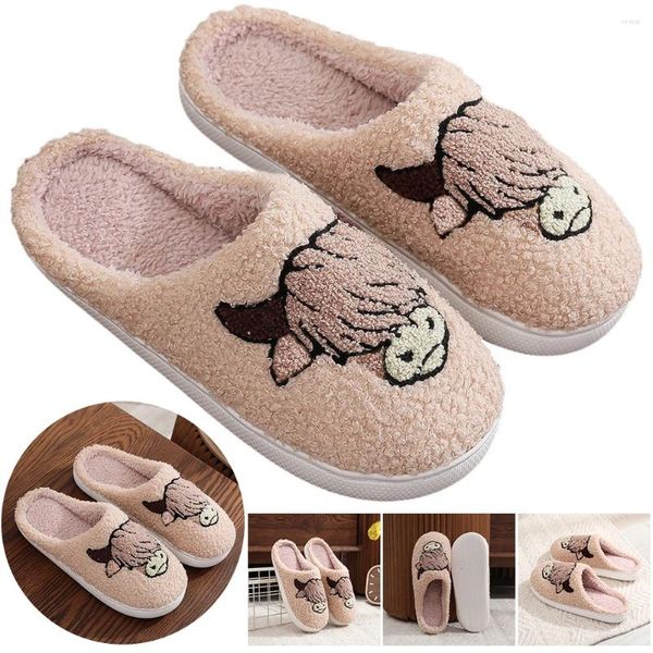 SCARPE 410 Slipisti invernali da passeggio in inverno non slittata calda casa peluche Casa di pantofole a pavimento piatto morbidi Slide da donna accoglienti uomini Slip-On 5