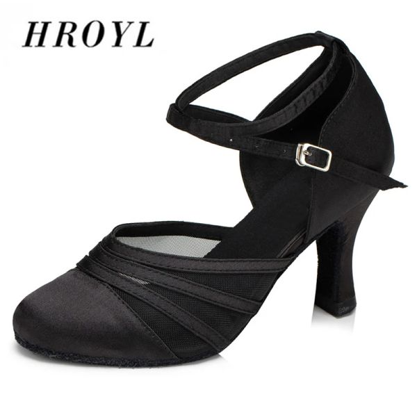 Stivali Hroyl Women Dance Latin Dance For Girls Ladies Innoor Ballroom Tango Dancing Scarpe 10/8.5/7.5/6/5cm Teli grossisti