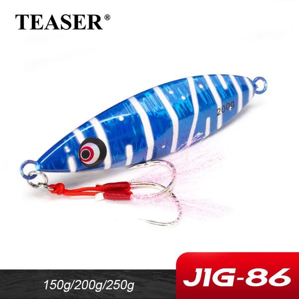 TEASER 150g 200g 250g UV luminoso VIB affondamento lento maschera in metallo esche da pesca Jigging artificiale esca dura assistere ami da pesce 240313