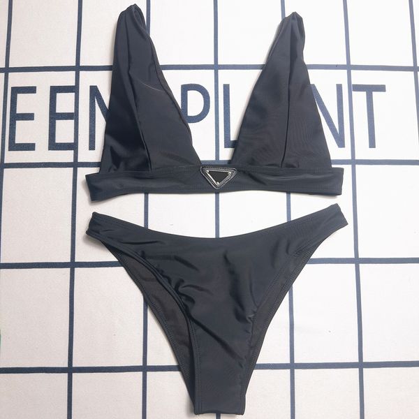 Designer-Badeanzug, Bademode, Luxus-Bikini-Set, Badeanzug für Damen, Buchstaben-Diamant-Set, Logo-Bikini, einfarbig, einteiliger Badeanzug mit hoher Taille in Schwarz und Weiß