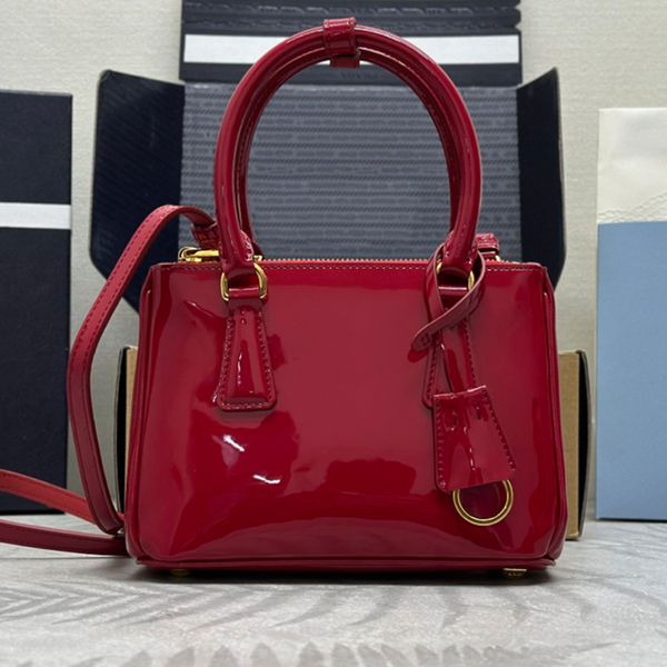 Top-Qualität 10A Galleria Lackleder Umhängetasche Luxus-Designer-Ledergriffe emaillierte Metallbeschläge Handtasche Reißverschlusstaschen Umhängetasche Geldbörse Damen Herren