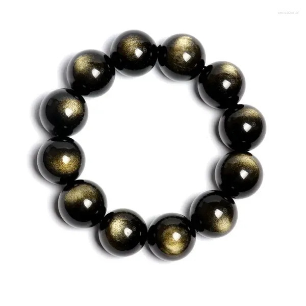 Strand Boeycjr Energy Obsidian Stone Armreifen Armbänder Mode Schmuck handgefertigt Vintage Buddha Perlen Armband für Frauen oder Männer