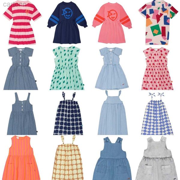 Mädchenkleider Koreanische Kinderkleidung Mädchen Lächeln Prinzessin Kleid 2024 Neujahr Sommer Kinder Baby Denim eng anliegende Kleidung Kinderkleidung 24323
