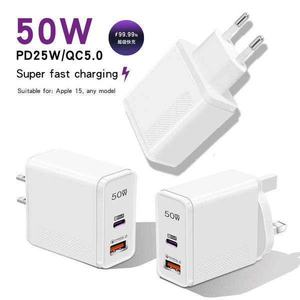 Carregador rápido padrão do Reino Unido de 50 W adequado para carregamento super flash 15/pro Huawei Xiaomi