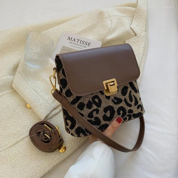 Umhängetaschen Damen Leopardenmuster Tasche mit abnehmbarem und verstellbarem Riemen Cross-Body