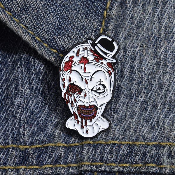 Horrorfilm Charakter Emaille Pin Halloween Clown Revers Abzeichen Anime Cartoon Broschen Schmuck Zubehör für Rucksack Kleidung