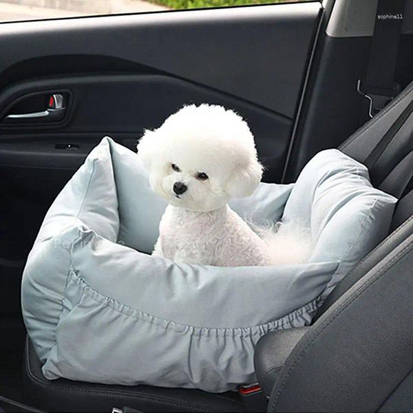 Canil transportador de cachorro pequeno e médio, canil de pelúcia no inverno para manter o calor, desfazer a lavagem de um ninho de almofada de assento de segurança de carro para animais de estimação de uso duplo