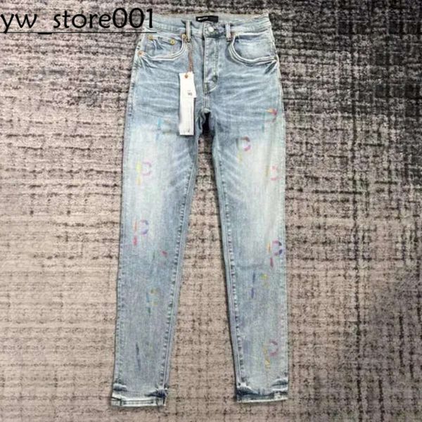 Jeans viola Designer Jeans da uomo Marchio di lusso di alta qualità Jeans viola Designer Vintage Street Trendy Pantaloni dritti Moto Casual Jeans viola Bambini 7883